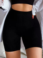 High-Stretch Black Biker Shorts - 1