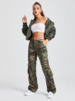Camouflage Multi-Pocket Low Waist Jeans - 3