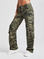 Camouflage Multi-Pocket Low Waist Jeans - 4