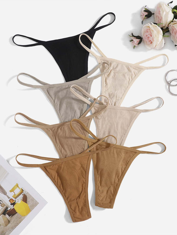 Comfy Stretch Thong Panty Set