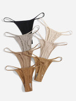 Comfy Stretch Thong Panty Set - 2