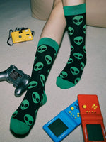 Street Life Alien Print Crew Socks - 1