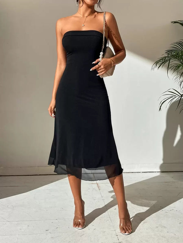 Black Off-Shoulder Backless Bodycon Dress