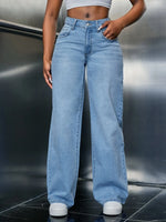 Pocket Wide Leg Jeans - 4