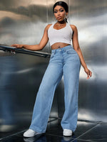 Pocket Wide Leg Jeans - 5