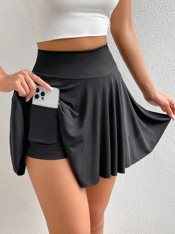 Wide Waistband Pocket Skort