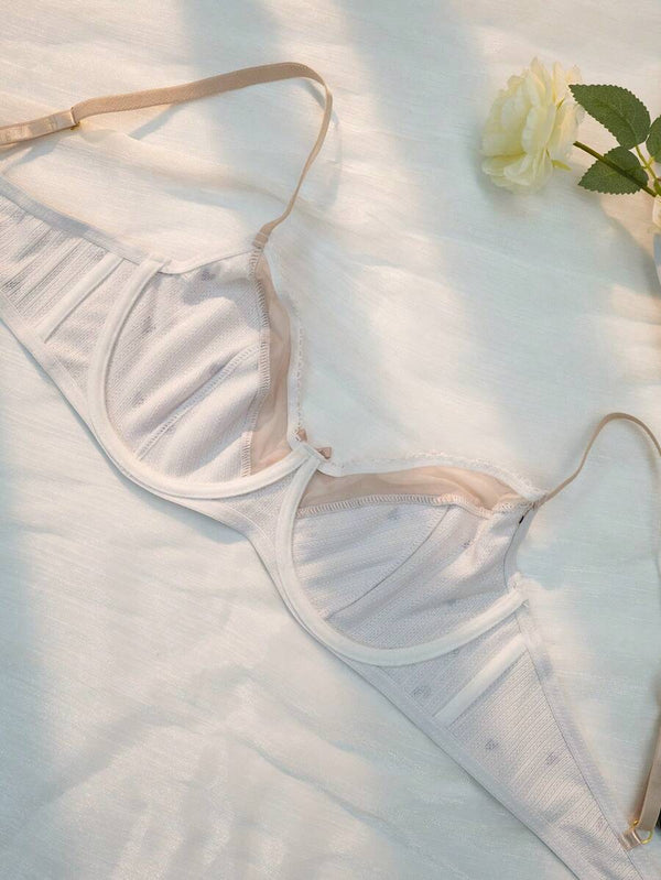 Cute Heart Print Bra