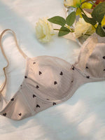 Cute Heart Print Bra - 3