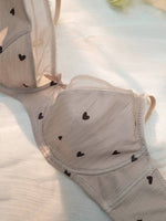 Cute Heart Print Bra - 4