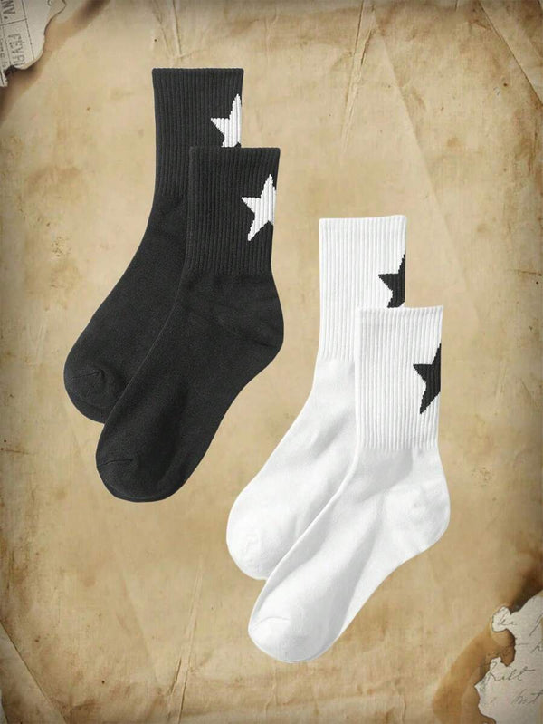 Star Pattern Crew Socks