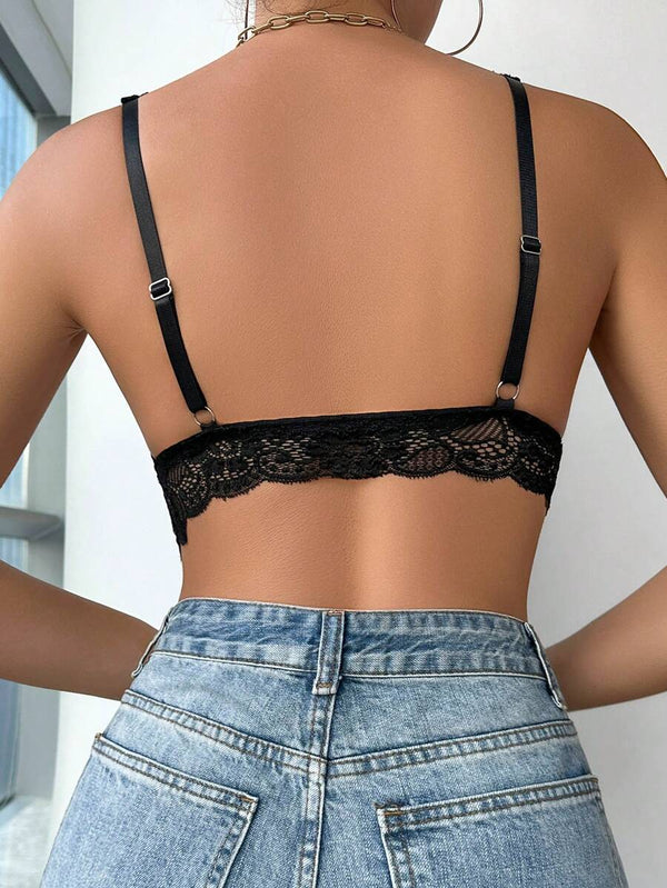 Floral Lace Scallop Bralette
