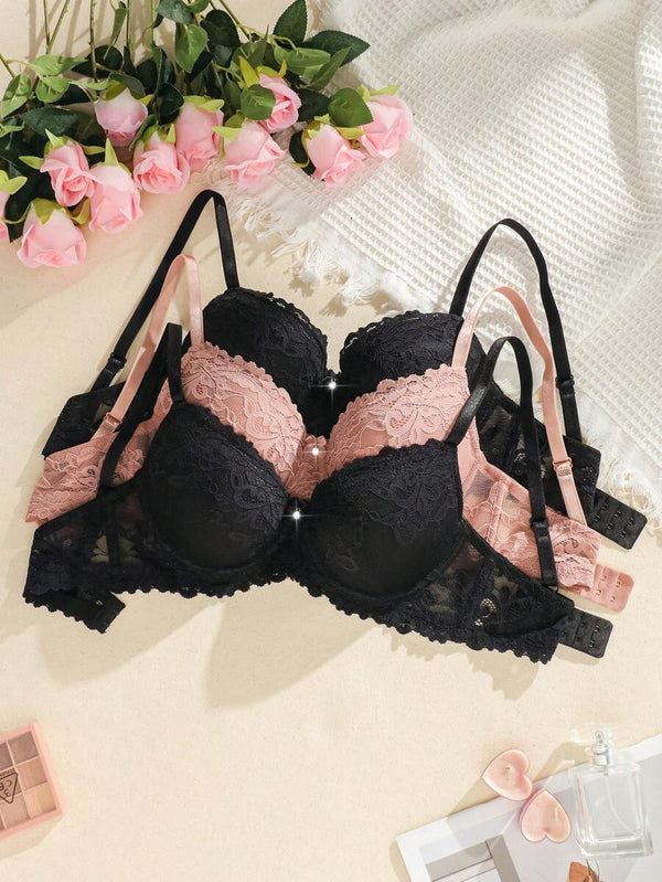 Lace Underwire Bra Set