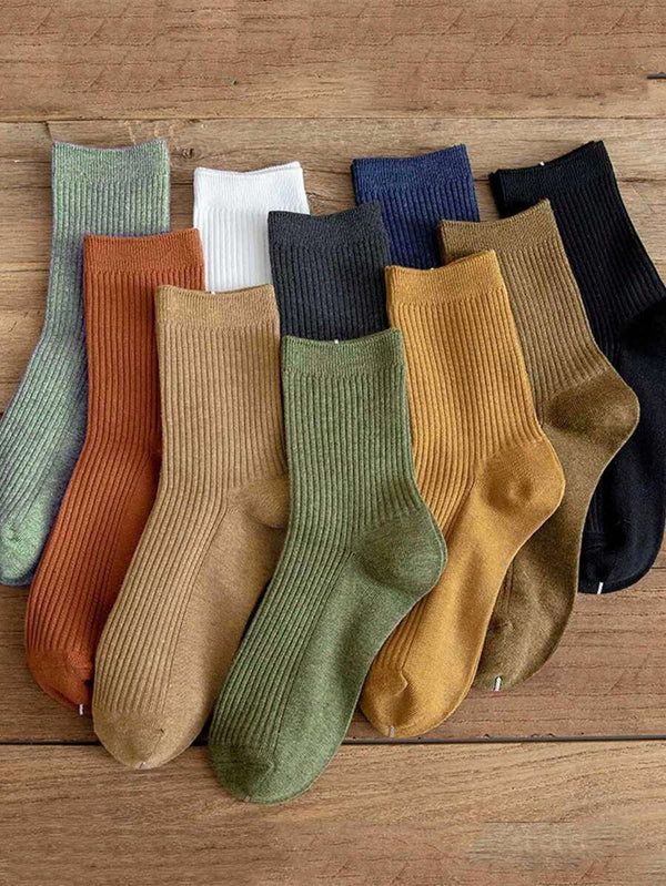 Solid Color Socks Set