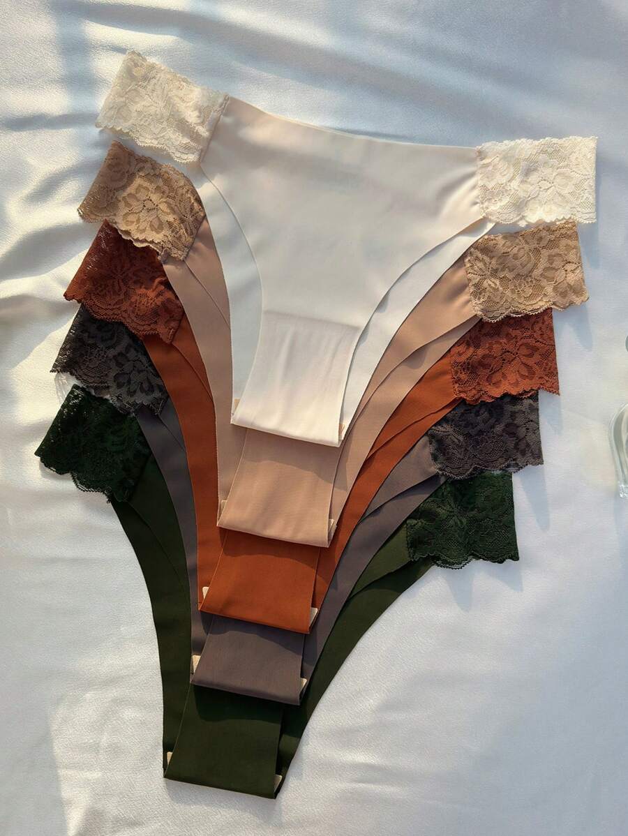 Seamless Lace Triangle Pantt Set