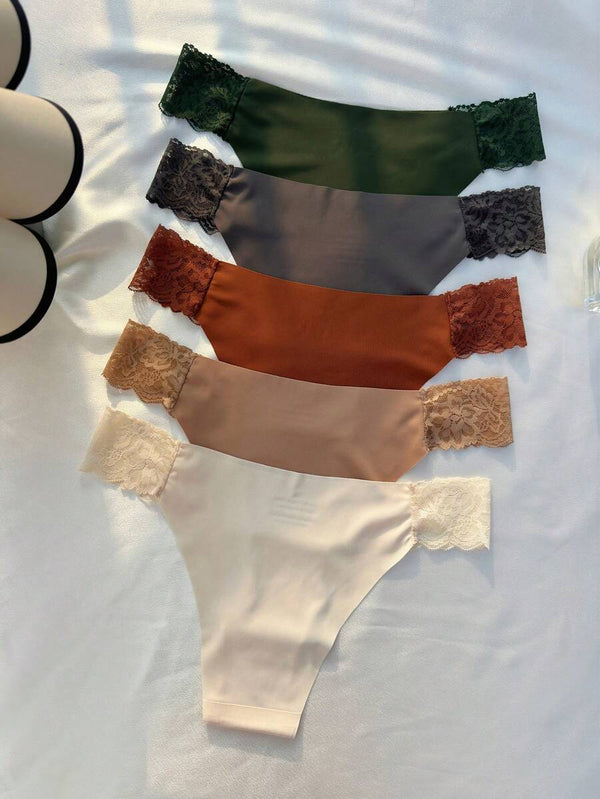 Seamless Lace Triangle Pantt Set