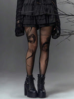 Snake Pattern Fishnet Stockings - 1
