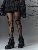 Snake Pattern Fishnet Stockings - 4