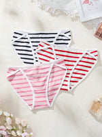 Multicolor Striped Knit Bikini Panties - 3