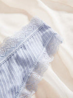 Lace Trim Bow Front Thong - 5