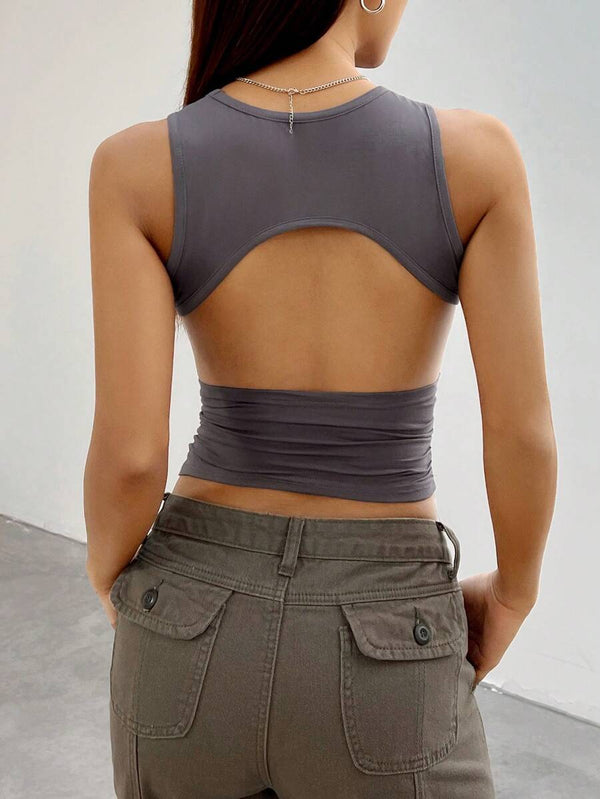 Backless Cropped Camisole Top