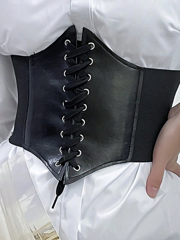 Gothic Faux Leather Corset Waist Belt