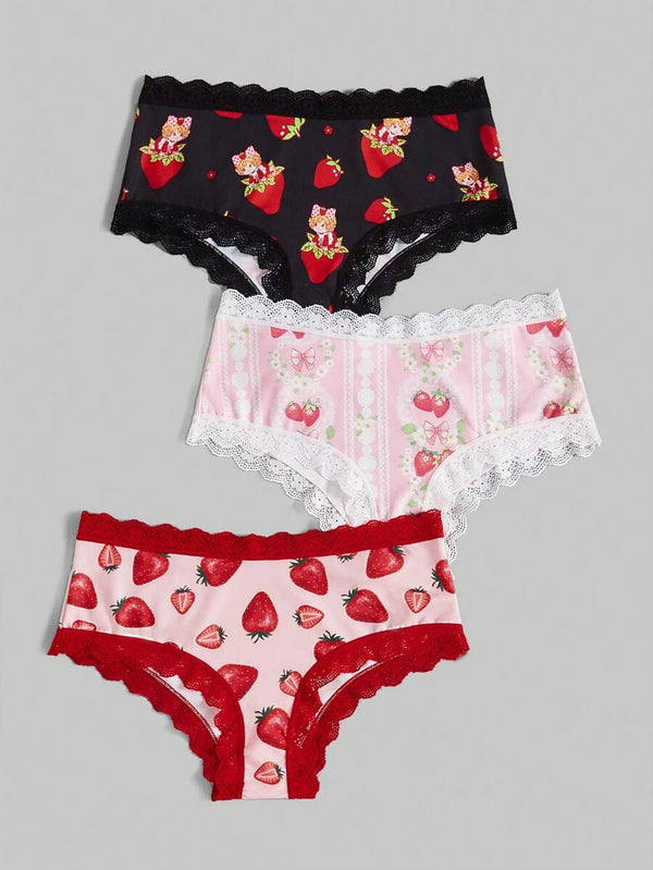 Strawberry Triangle Panties Set