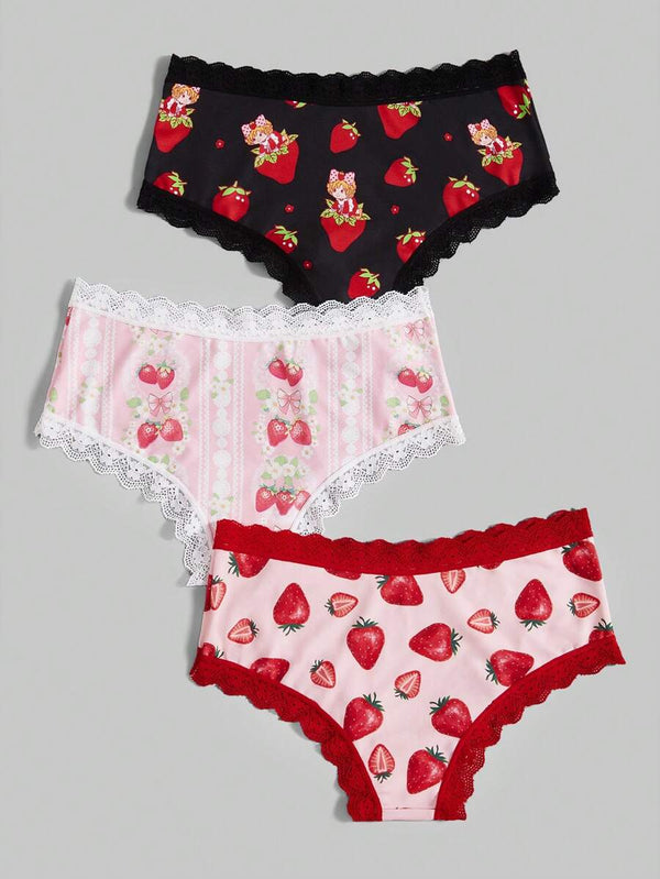 Strawberry Triangle Panties Set