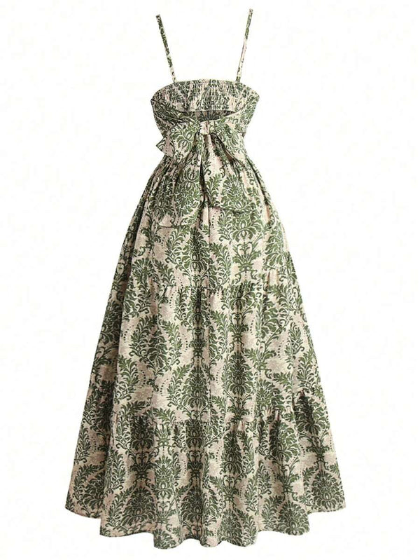 Vacation Plant Print Dress