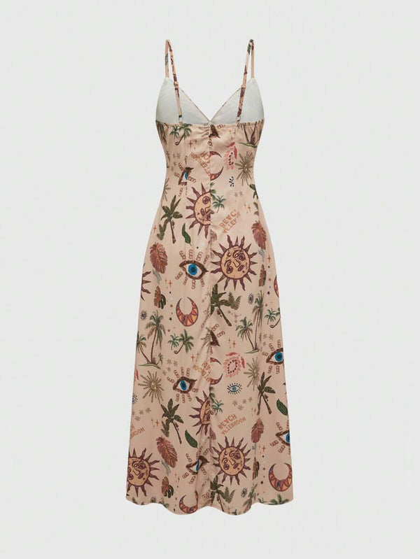 Palm Tree Print Sundress