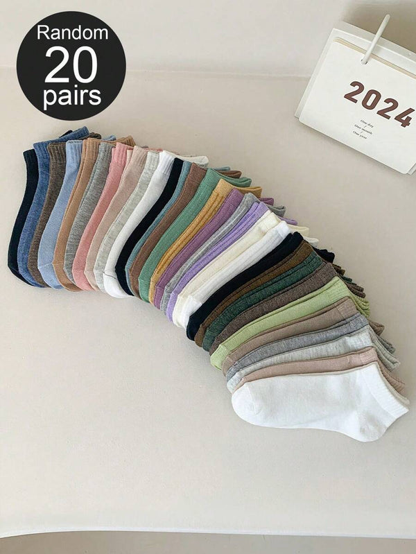 Vertical Stripe Ankle Socks Set