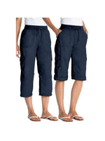 Plus Size Convertible Cargo Capris - 4