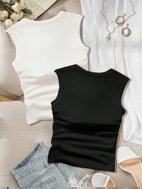 Plus Size Thick Strap Tank Top Set