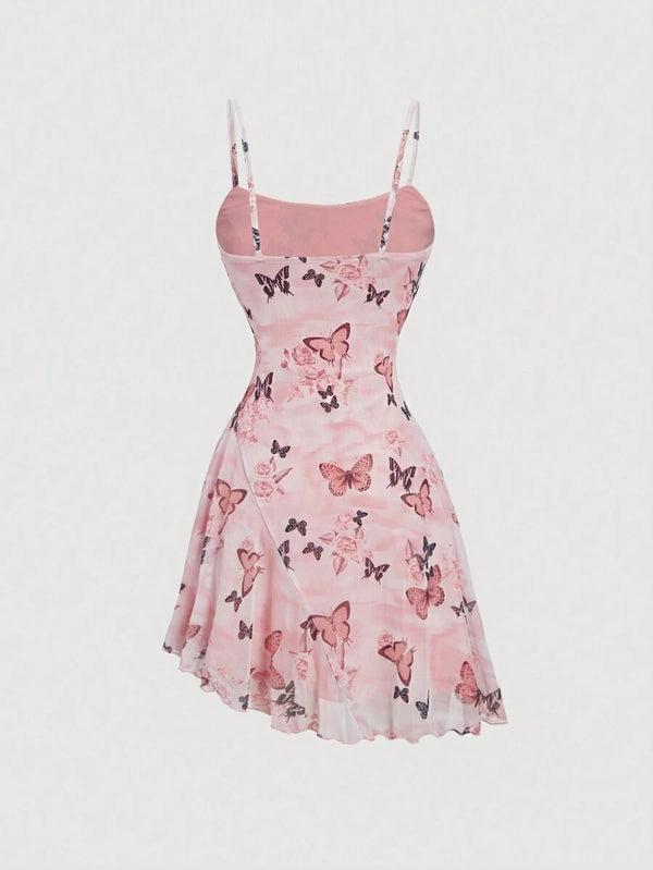 Asymmetric Hem Camisole Mini Dress