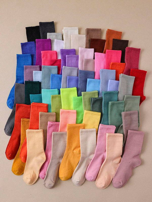 Colorful Mid-Calf Socks Set
