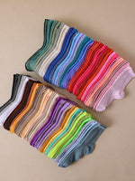 Colorful Mid-Calf Socks Set - 4