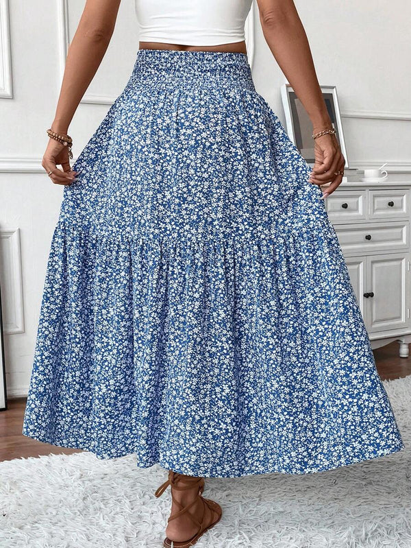 Ditsy Floral A-Line Ruffle Skirt