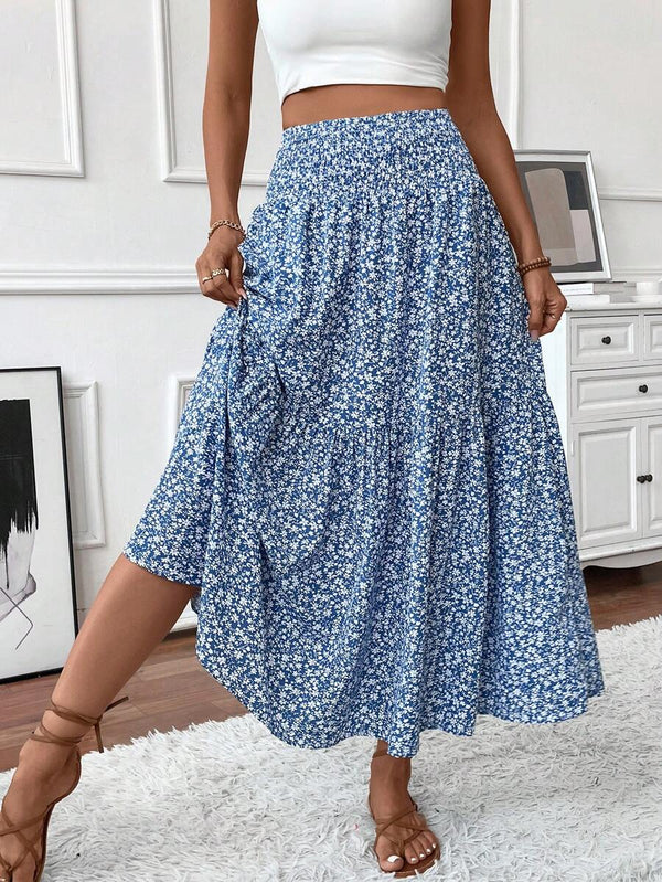 Ditsy Floral A-Line Ruffle Skirt