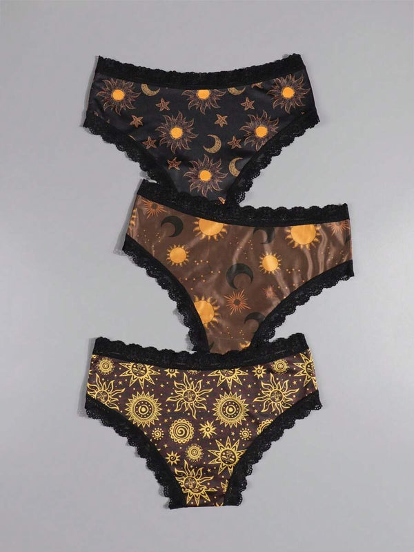 Sexy Contrast Lace Panty Set
