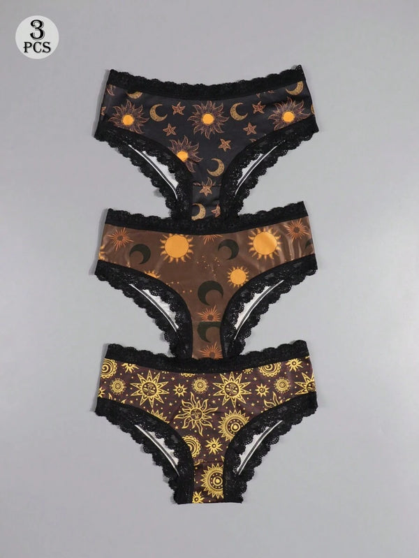 Sexy Contrast Lace Panty Set