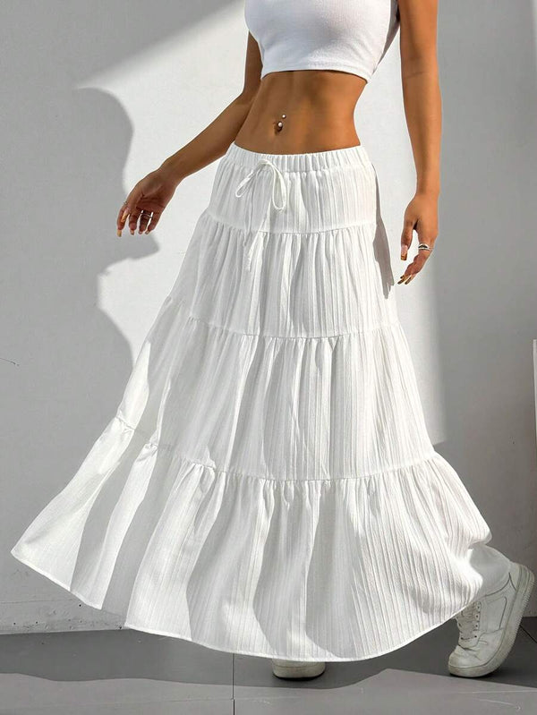 High-Waist Ruffled Maxi Skirt