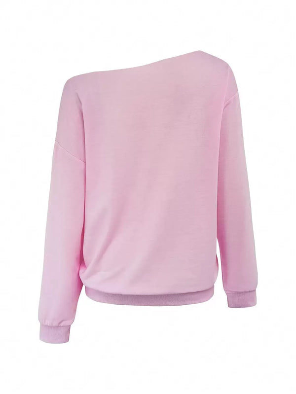 Bow Embroidered Pullover Sweatshirt