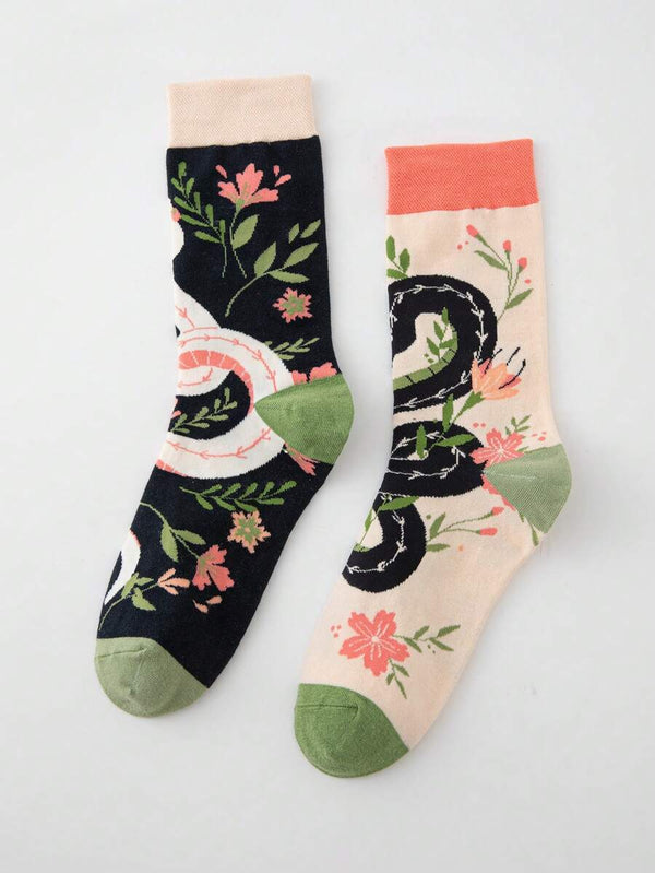 Fairycore Printed Mid-Calf Socks