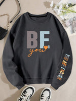 “Be You, You Are Enough” Letter Print Sweatshirt - 1