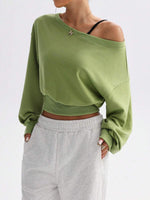 Asymmetric Collar Sweatshirt - 3