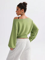Asymmetric Collar Sweatshirt - 5
