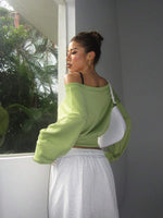 Asymmetric Collar Sweatshirt - 2