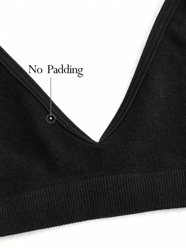 Seamless Wireless Rib-Knit Bra Set