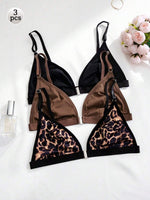 Cheetah Print Front-Closure Bra Set - 1