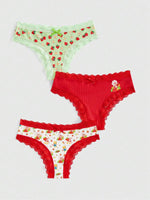Strawberry Lace Bow Briefs Set - 1