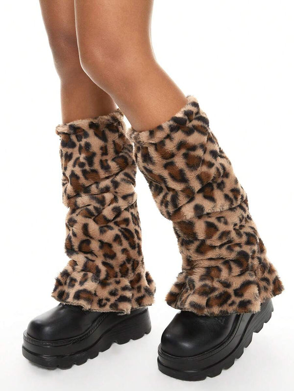 Leopard Print Leg Warmers
